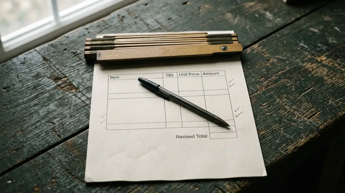 Devis d’entretien par pâturage posé sur une table de chantier