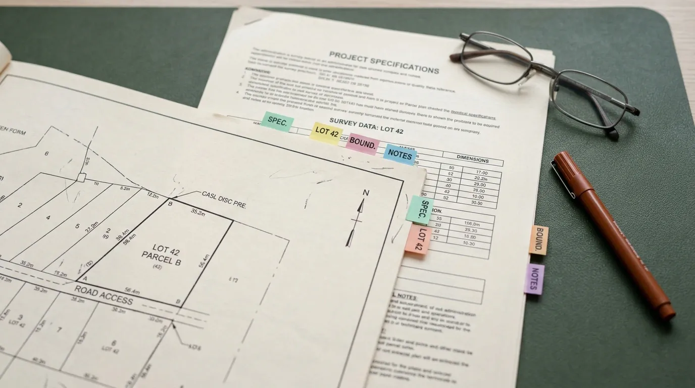 Cahier des charges d’entretien annoté sur un plan de parcelle