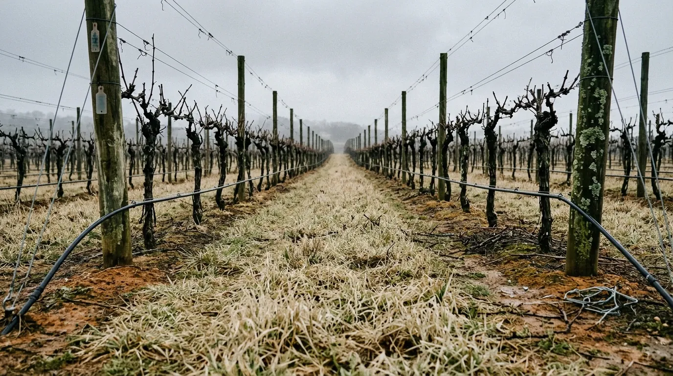 Inter-rang de vigne entretenu par pâturage