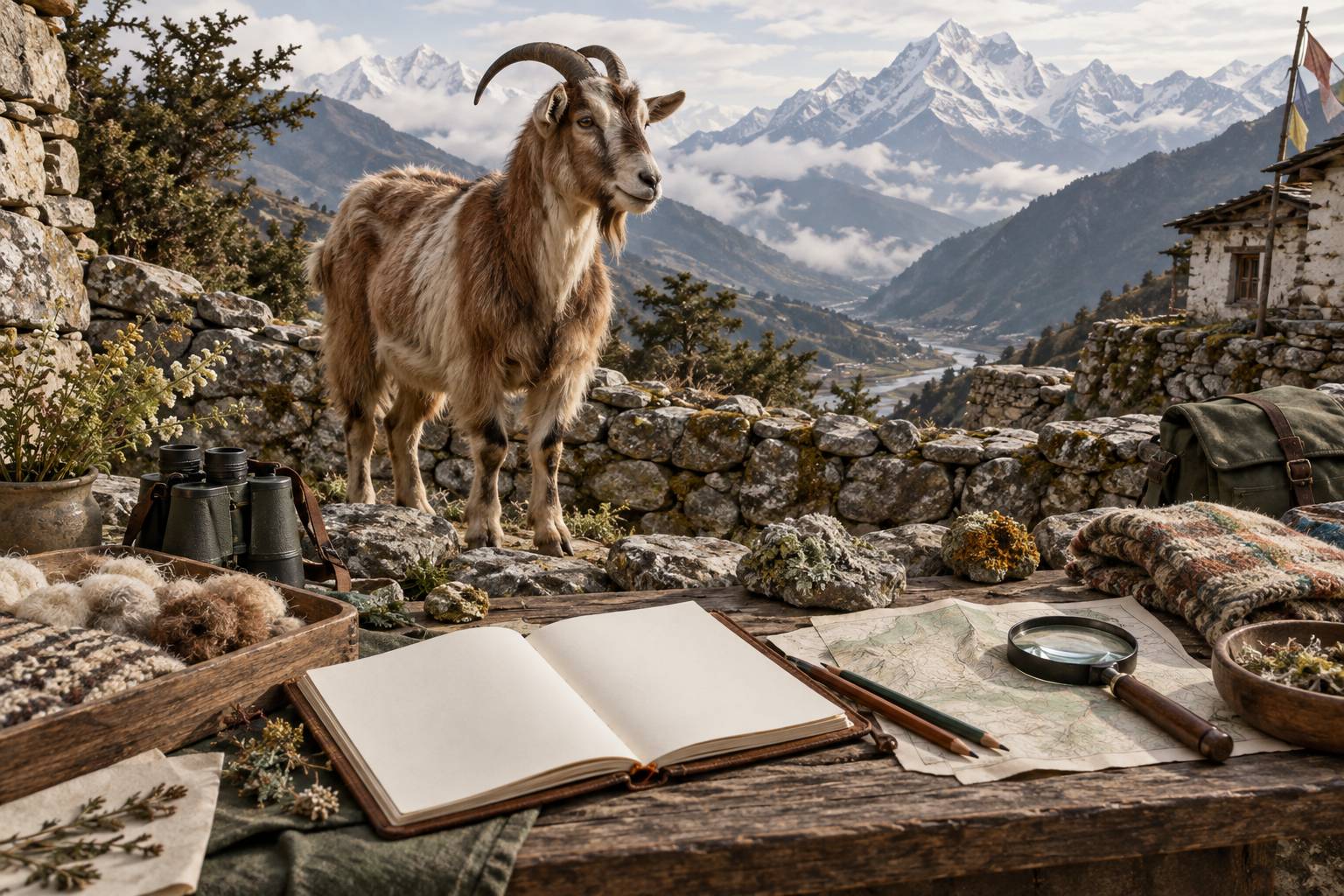 Illustration éditoriale du sujet : Chèvre Chamba : origine himalayenne et rusticité