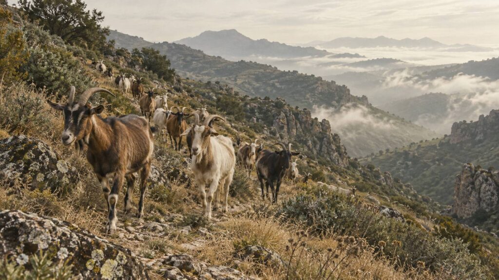 Illustration éditoriale du sujet : Chèvre d'Aspromonte : origine calabraise et parcours