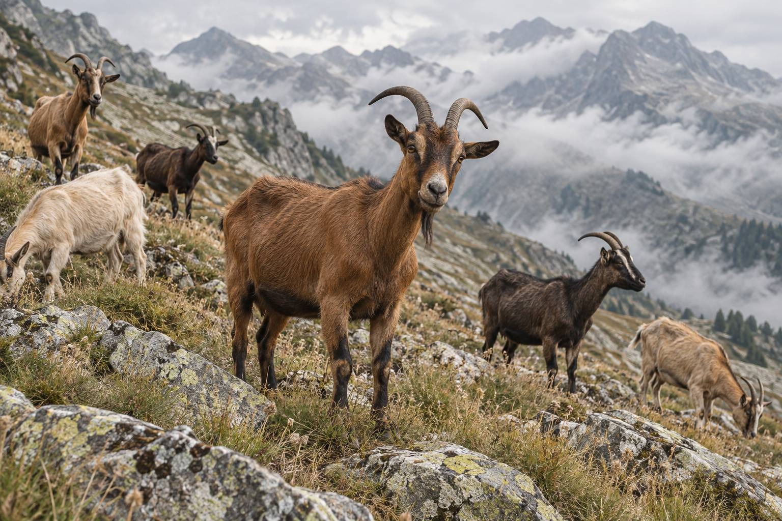 Illustration éditoriale du sujet : Chèvre de Savoie : origine alpine et sauvegarde
